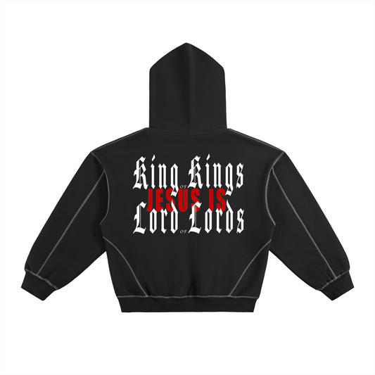 Called Contrast-Stitched Boxy Fleece Hoodie