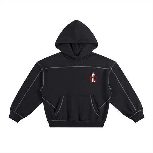 Called Contrast-Stitched Boxy Fleece Hoodie
