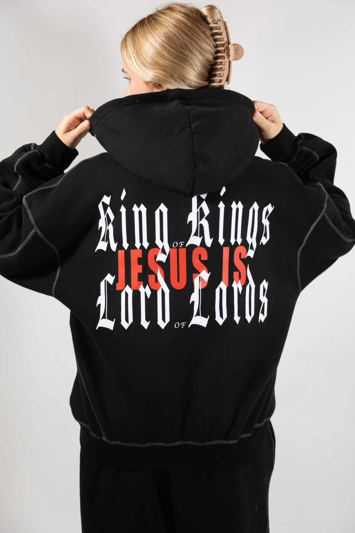 Called Contrast-Stitched Boxy Fleece Hoodie