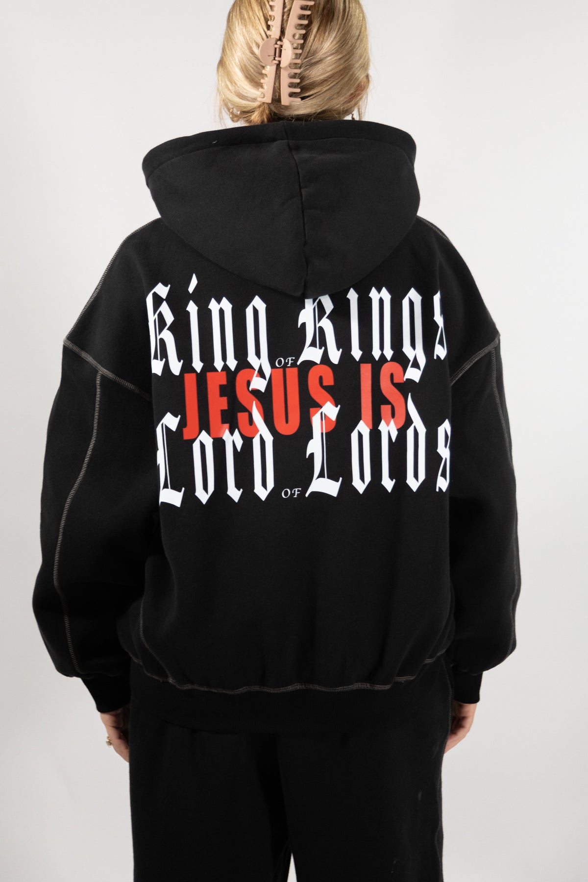 Called Contrast-Stitched Boxy Fleece Hoodie
